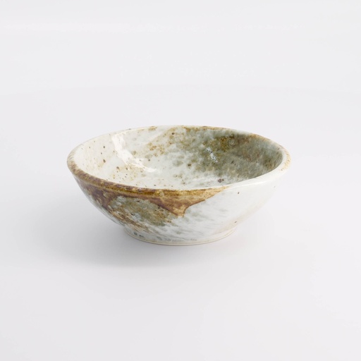 [21414] Yukishino Bowl 13x4.5cm 250ml Br/Wh 21414 6/72