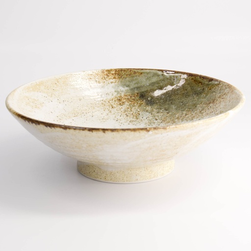 [21422] Yukishino Bowl 24x7.5cm 1400ml Br/Wh 21422 2/16
