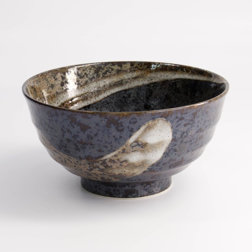 [21432] Arahake Tayo Bowl 17x9cm 900ml Bk/Br 21432 4/32