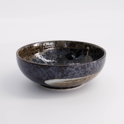 [21433] Arahake Bowl 17.5x6.2cm 800ml Bk/Br 21433 4/32
