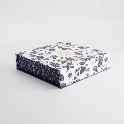 [22575] Japan Flower Square Dish Giftset 4pcs 8.5x8.5x3cm 100ml