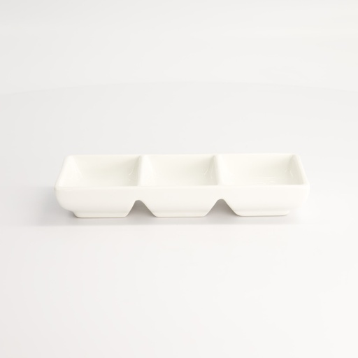 [7345] White Series Sauce dish 3pcs 17x7x3cm White A3399 6/72