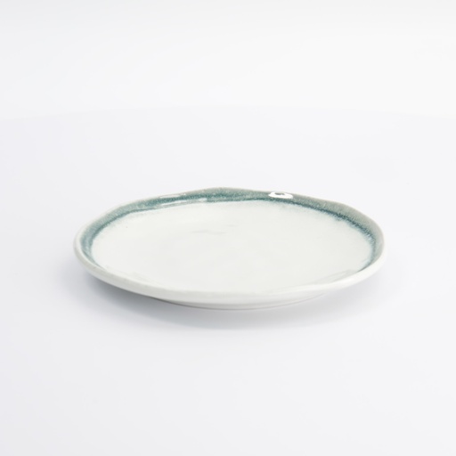 [20705] Garden Collection Round Plate 17.5x1.5cm Green Rim