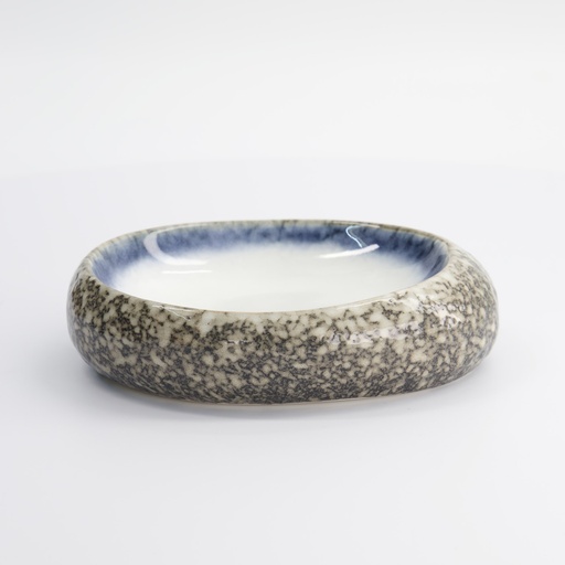 [7459] Tajimi Blue/White Plate Oval 19x14.5x4.5cm E485-P-08095  1/12