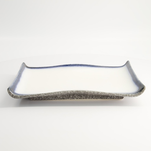 [7462] Tajimi Blue/White Plate 30x22.2x2cm E485-P-12012 4/16