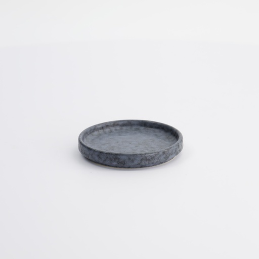 [14722] Nezumi Grey Plate 8x1.3cm E608-0-04163 6/144
