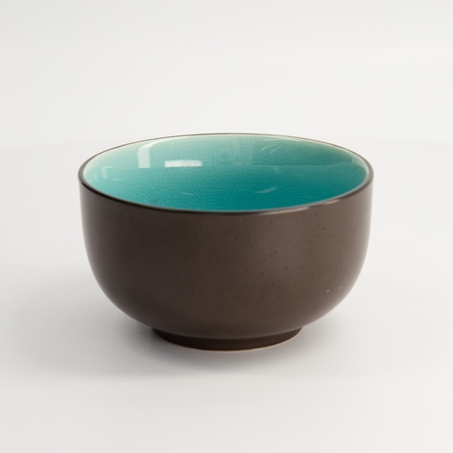 [8170] Glassy Turquoise Bowl 13x7.2cm 570ml HL15853M/BL 6/36