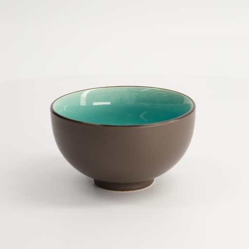 [8171] Glassy Turquoise Bowl 11.5x6.5cm 160ml HL15851M/BL 6/48