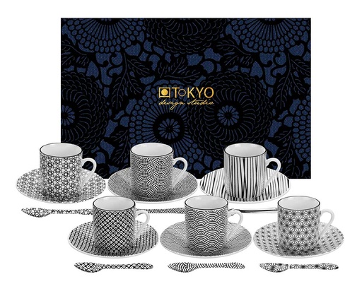 [8491] Nippon Black Giftset Espresso 18pcs 80ml HDAES/BK 1/12