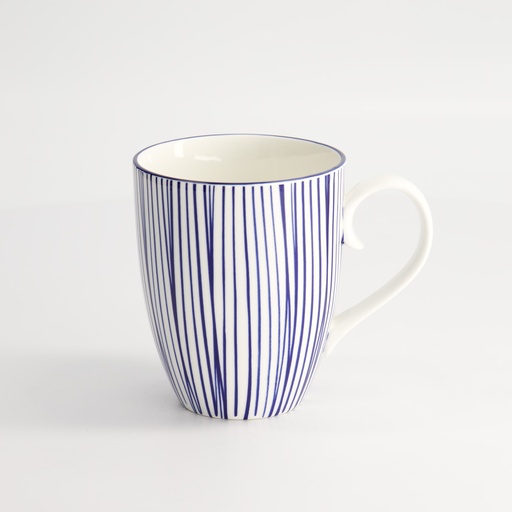 [15627] Nippon Blue Mug 8.5x10.2cm 340ml Lines 15627 6/36