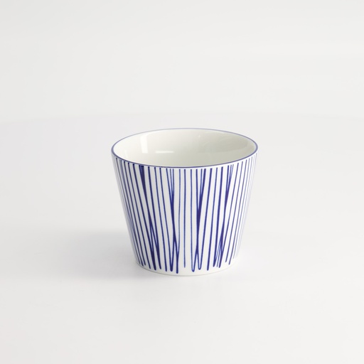 [16036] Nippon Blue Cup 8.3x6.5cm 180ml Lines D 6/72