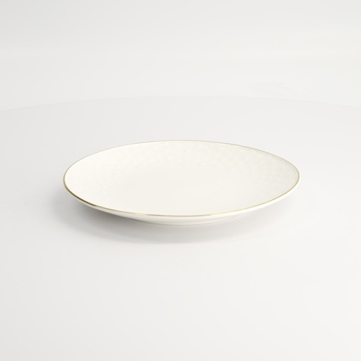 [16410] Nippon White Gold Rim Coupe Plate 19cm Star 6/48