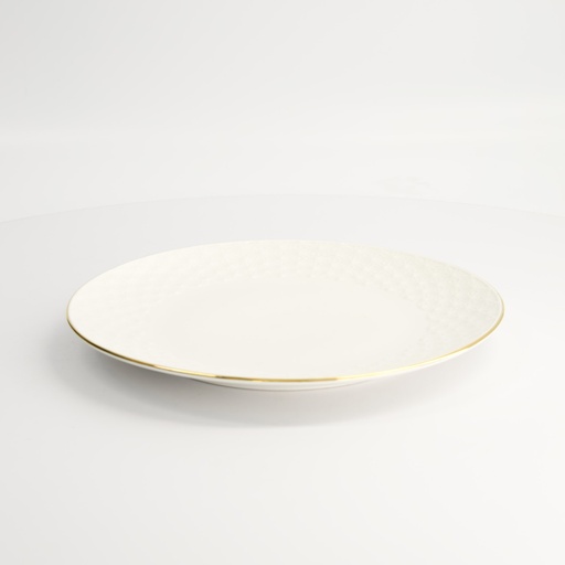[16414] Nippon White Gold Rim Coupe Plate 25.5cm Star 6/48
