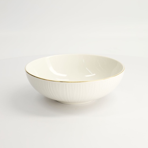 [16427] Nippon White Gold Rim Bowl 19x5.5cm 780ml Lines 3/18