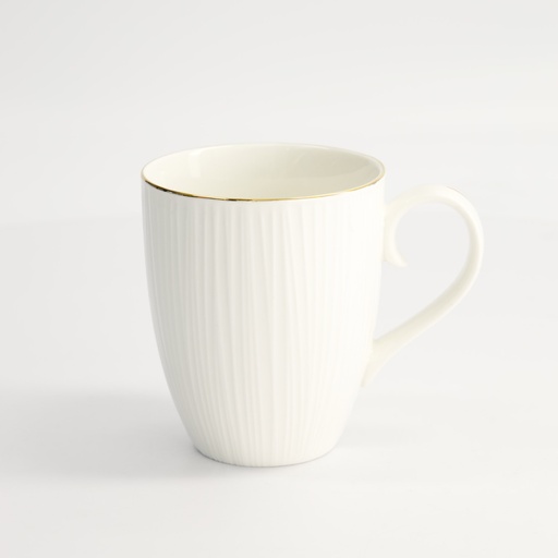[16435] Nippon White Gold Rim Mug 8.5x10.2cm 340ml Lines 6/36