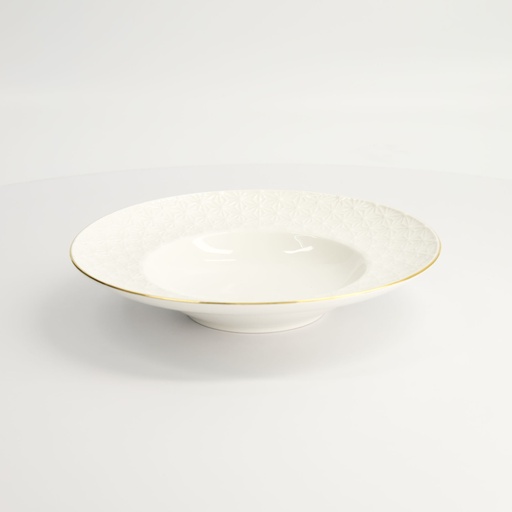 [17142] Nippon White Gold Rim Deep Plate 21cm 160ml Star 3/36