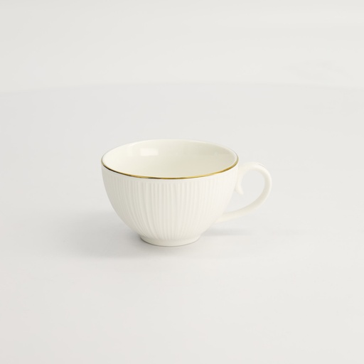 [16938] Nippon White Gold Rim Round Cup Lines 100ml 7.5x4.6cm 16938 6/72