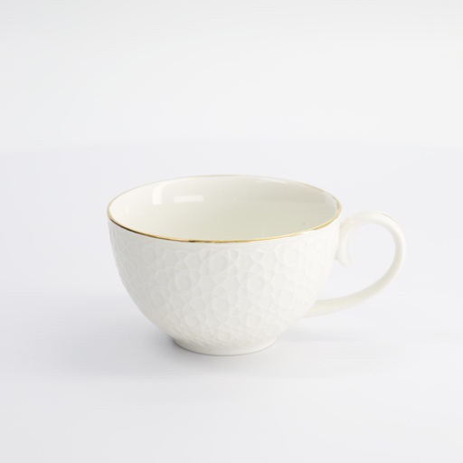 [16956] Nippon White Gold Rim Round Cup Stripe 250ml 16956 6/36