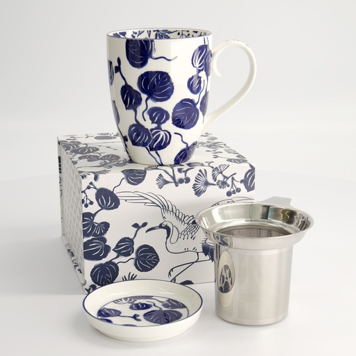 [16979] Flora Japonica Mug Giftset Ivy w/Strainer and Tea Tip 340ml 16979 1/24