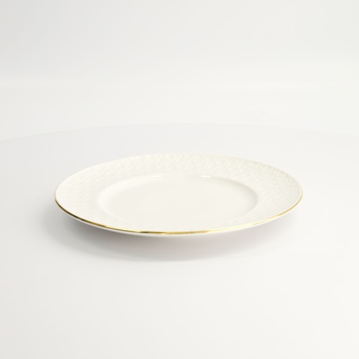 [17285] Nippon White Gold Rim Plate 23cm Stripe 3/36