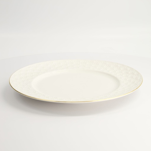 [17291] Nippon White Gold Rim Plate 29.5cm Star 1/18