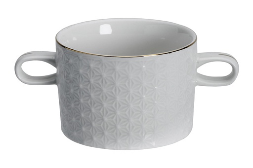 [17296] Nippon White Gold Rim Soupbowl 9x6.5cm 300ml Star 6/48