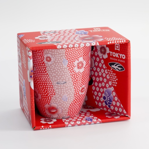 [21172] Kawaii Flower Mug W/Giftbox Red 8.5x10.2cm 340ml 21172 1/36