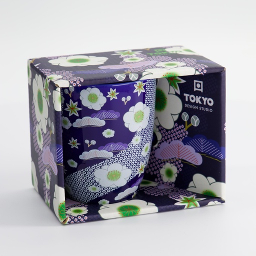 [21173] Kawaii Flower Mug W/Giftbox Blue 8.5x10.2cm 300ml 21173 1/36