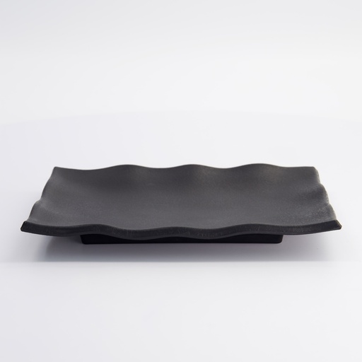 [8554] Melamine Zen plate 22.5x15x2.3cm Black F54009 8/48