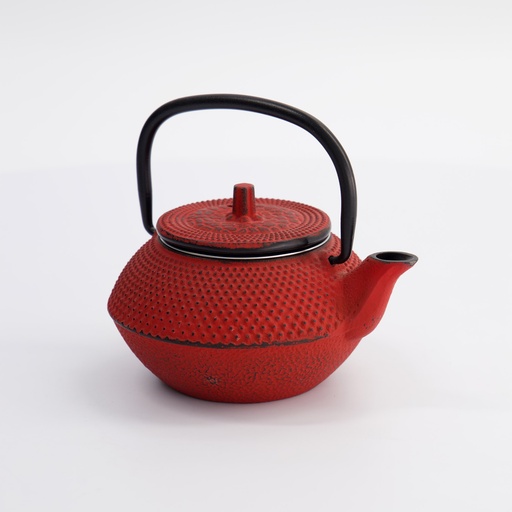 [4242] WY Tea Kettle Iron 13.5x11.5x8.5cm Arare 0.25L RED 1/12
