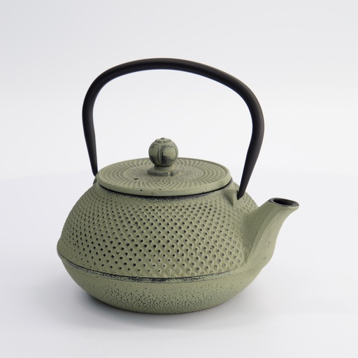 [4246] WY Tea Kettle Iron 17.5x15x10cm Arare 0.8L GREEN/GREY 1/8