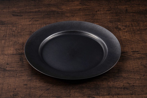 [17248] CP Vintage Black Round Plate 25.5cm