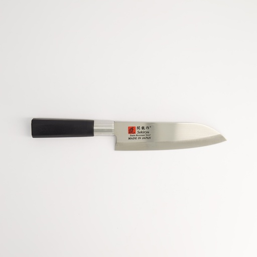 [18287] Knife Stainless Steel Santoku 16.5cm Black Handle SRP100 6/60