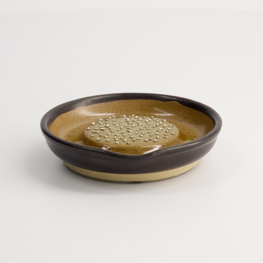 [18798] Kitchen Grater Plate Motoshige Small Stoneware 12x6.5x11cm Black MJ-025B 1/36
