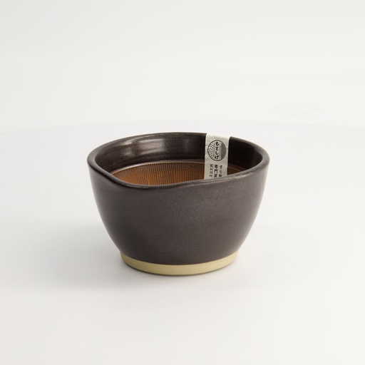 [18801] Kitchen Mortar Suribachi Bowl Small W/Non Slip Base 12x6.5x11cm Black MJ-017B 1/18
