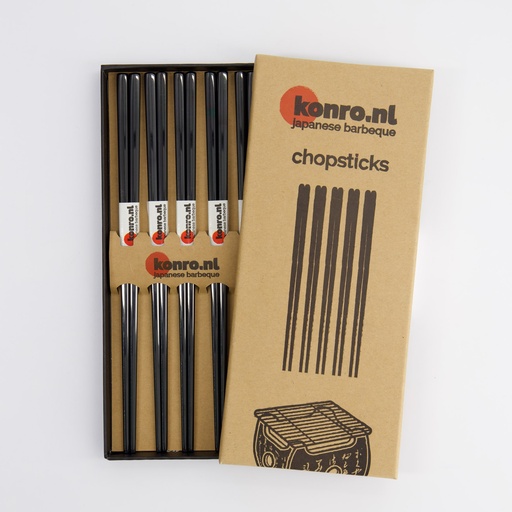 [17906] Konro Grill Chopstick Set/5 Stainless Steel Black  17906 1/200