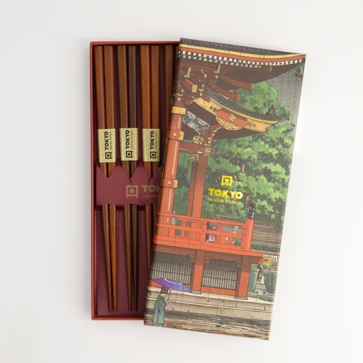 [20714] Chopstick Giftset/5 Plain Brown 20714 1/100