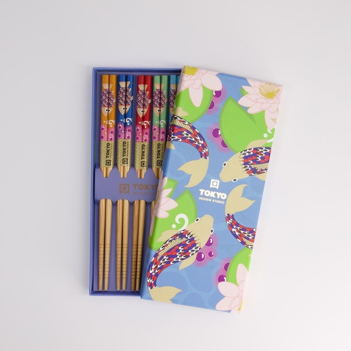 [21302] Chopstick Giftset/5 Blue Lotus 2924A 21302 1/100