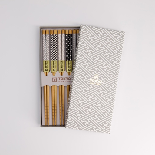 [21303] Chopstick Giftset/5 Grey 2926A 21303 1/100