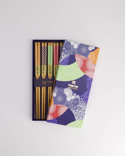 [21308] Chopstick Giftset/5 Colorful Circle  299A 21308 1/100