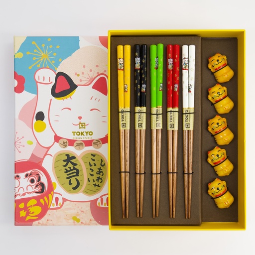[20901] Chopstick Giftset/10 Lucky Cat DJKZ-A-061 20901 1/36
