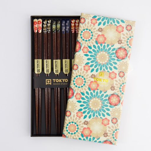 [17945] Chopstick Giftset/5 Nippon Floral 17945 1/100