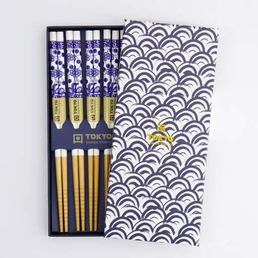 [17950] Chopstick Giftset/5 Wave Blue 17950 1/100