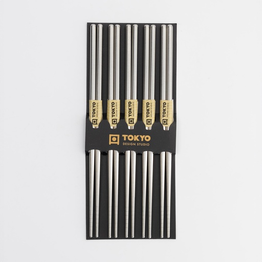 [17908] Chopstick Set/5 Stainless Steel SS-5 17908 1/200