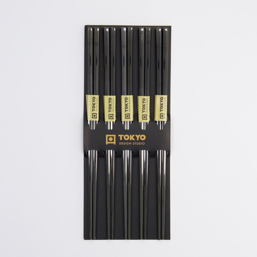 [17928] Chopstick Set/5 Stainless Steel Black 17928 10/100