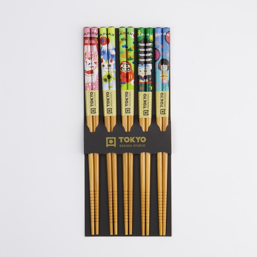 [17912] Chopstick Set/5 Kawaii A2-20 17912 10/200