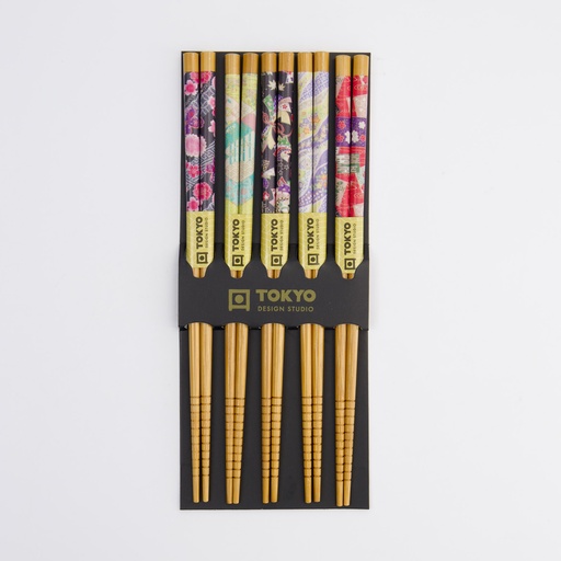 [17921] Chopstick Set/5 Flowers KZ-8 17921 10/200