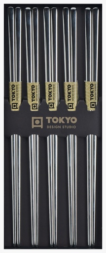 [17929] Chopstick Set/5 Stainless Steel Silver 17929 10/100