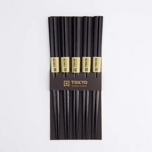 [17936] Chopstick Set/5 Black Wood 17936 10/200