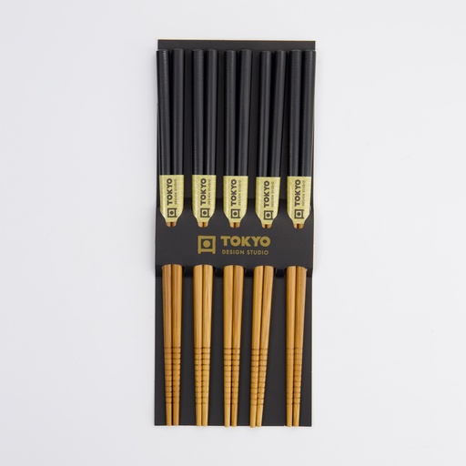 [14461] Chopstick Set/5 Black 14461 10/200